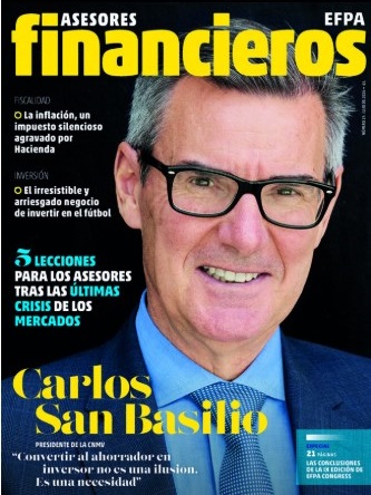 El presidente, en la revista “Asesores financieros”