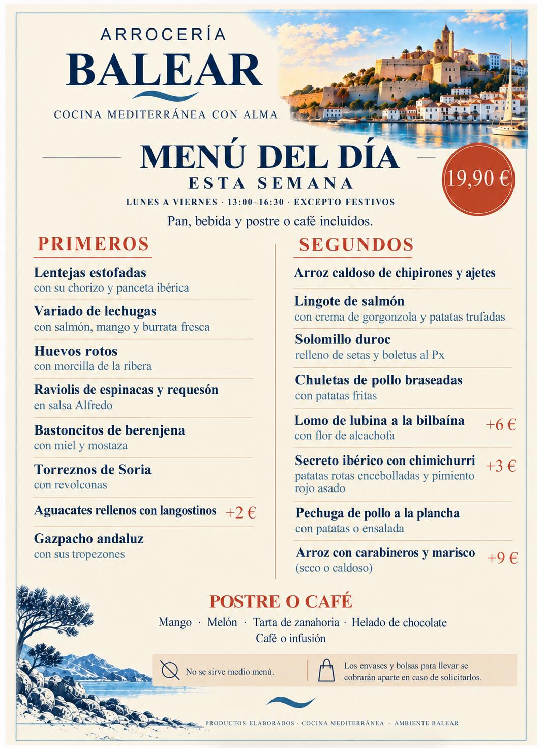menú del día
