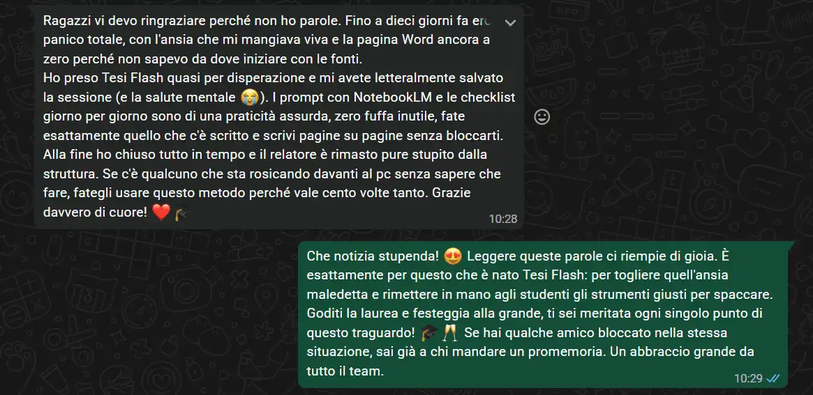 Testimonianza TesiFlash